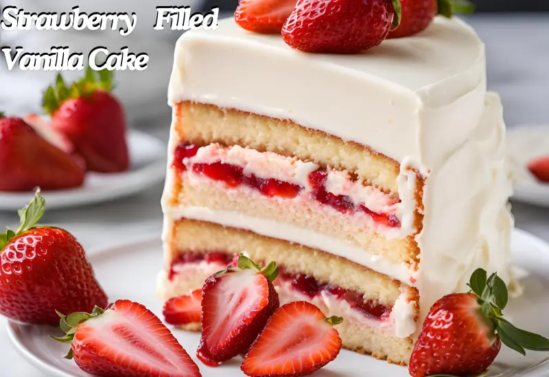 Strawberry Filled Vanilla Cake