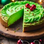 No Bake Grinch Christmas Cheesecake